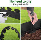 2 in x 25 Ft Garden Landscape Edging, No Dig Garden Edging Border Kit with 46 Pcs Spikes for Flower Bed Lawn Yard Grass Black