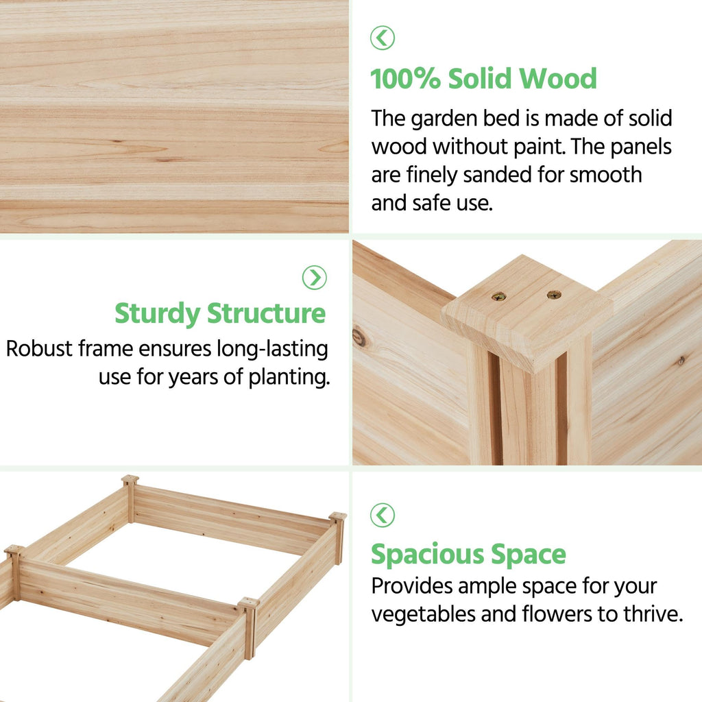 Yaheetech Wooden Raised Garden Bed Outdoor Planter Box, Wood