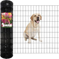 Black PVC Coated Welded Wire Fence 36 Inch x 50 Foot, 2 Inch x 4 Inch 14GA, Garden Border Fencing Roll Vinyl Coating Metal Wire Mesh Hardware Cloth for Yard Vegetable Plant Protection