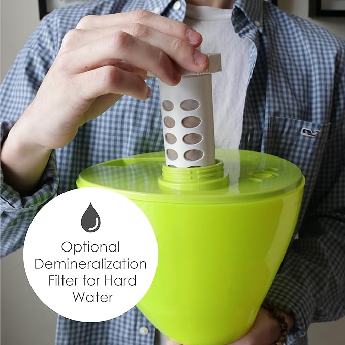 Crane Drop Ultrasonic Cool Mist Humidifier, 1 Gallon Teardrop with Auto Shutoff for Baby Nursery, Bedroom, Office, Plants, Green
