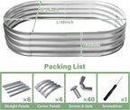 TATAANTY Galvanized Raised Garden Bed Kit, 2-Pack Rust-Resistant Planter Garden Boxes Outdoor, Oval Large Metal Raised Garden Beds for Vegetables Easy to Set Up - 4x2x1ft (2 Pack)