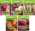 Beet Seeds for Planting - Plant & Grow Heirloom Beet Varieties Home Outdoor Vegetable Garden – Easy Grow Planting Packets, Beta vulgaris – 5 Packets of Each Variety