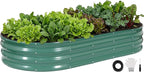 INNO STAGE Galvanized Raised Garden Bed, 6x3x1FT Oval Metal Raised Garden Beds for Vegetables, Rust-Resistant & Easy Assembly, Outdoor Planter Box for Gardening, Flowers, Herbs (Green)