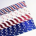 200Pcs Independence Day Paper Straws, American Flag Star Stripe Red White and Blue Drinking Straws for Memorial Day, Election Day, 4th of July Independence Day Party Supplies Decorations