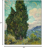 Wieco Art Cypresses by Van Gogh Classic Canvas Prints Wall Art Famous Oil Paintings Green Tree Picture Ready to Hang for Home Decorations Modern Abstract Forest Landscape Artwork
