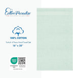Cotton Paradise Hand Towels for Bathroom, 100% Cotton Turkish 4 Piece Hand Towel Set, Soft Absorbent Face Towels, Mint Hand Towels