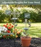 shumi Rain Gauge Outdoor, 7" Hummingbird Rain Gauge for Garden Decor