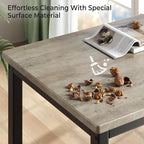 Tatub Dining Table Set for 4, 3-Piece Kitchen Table with 2 Benches, Space-Saving Dining Room Set for Breakfast Nook and Small Spaces, Grey