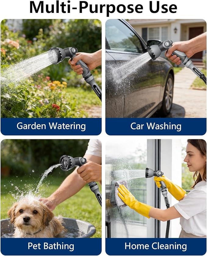 Garden Hose, Flexible Ultra Lightweight Durable, Kink-Free Water Hose - Non-Shrinking, Easy to Store, All-Weather, High-Pressure, Black (10 FT)