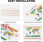38x26 38x28 38x23 Poster Frame, Magnetic Light Wood Wooden Frame Hanger for Photo Picutre Canvas Artwork Art Print Wall Hanging (1 Pack, 38", Teak Color)