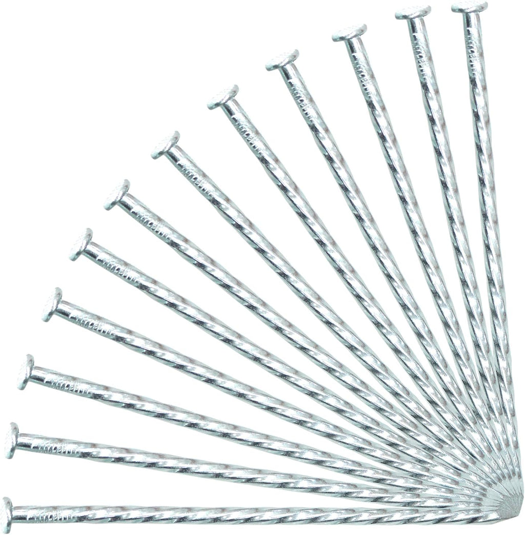 6-Inch Landscape Stakes Spiral Galvanized Landscape Spikes for Weed Barrier, Carpentry, Tent (150)