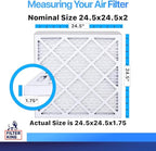 Filter King 24.5x24.5x2 Air Filter | 4-PACK | MERV 8 HVAC Pleated A/C Furnace Filters | MADE IN USA | Actual Size: 24.5 x 24.5 x 1.75"