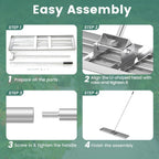 Goplus Lawn Leveling Rake, 46" x 10" Heavy Duty Level Lawn Tool w/ Ergonomic Handle for Soil, Effort-Saving Landscape Rake for Garden, Backyard, Golf Course, Farm, Pasture, Silver