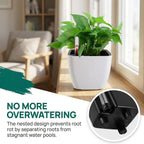 yarlung 6 Pack Self Watering Planter with Water Level Indicator, 5 Inch Plastic Plant Flower Pots Nested Container for Indoor Plants, Herbs, Aloe, Outdoor Gardening
