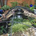 Koi Pond Netting for Leaves 20x30 Ft, 1/2 in Strong Woven Fine Mesh Pond Leaf Net Cover, Protecting Koi Fish from Herons, Raccoons, Birds, Cats & Predators, 28 Pcs Stakes Included