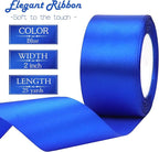 Blue Solid Satin Ribbon 2 Inch 25 Yards Solid Polyester Fabric Ribbon for Gift Wrapping Wedding Christmas Baby Shower Birthday Party Decoration Handmade Immortal Flower Craft