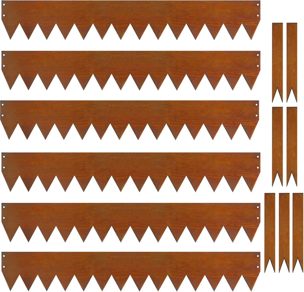 40" L X 6" H Corten Steel Landscape Edging,6 Pack Landscape Edging with 7 Clips and Gloves,Garden Edging Border for Lawn, Flower Bed, Yard (Rust-Colored)