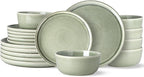 AmorArc Stoneware Dinnerware Sets,Round Reactive Glaze Ceramic Plates and Bowls Set,Highly Scratch Resistant | Dishwasher & Microwave Safe Dishes,Service for 6 (18pc)