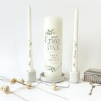 Unity Candles for Wedding, Modern Unity Set, Custom and Personalized Pillar and Taper Candles with Quote, Unscented White Premium Wax, Religious and Wedding Ceremony, Special Events (Custom Date)