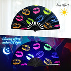 SYNTECSO Hand Fans for Women Foldable, Boots on The Ground Fan, Rave Fan for Drag Queen, Women and Men，Fans for Line Dancing, Parties, Music Festivals, EDM and Decoration