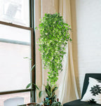 RECUTMS Artificial Hanging Plant - Faux Ivy Vine With White UV Resistant Leaves for Room, Office, Wall Decor (White)