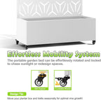 15.7"×70.9"×35.4" Metal Raised Garden Bed with Trellis and Wheels - Tall Trellis Planter Box for Climbing Plants, Vegetables & Vines - Outdoor Privacy Planters for Patio (White-Star)