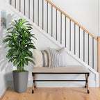 Artificial Dracaena Plant Indoor 5FT - Fake Tree with Gray Tall Planter - Faux Yucca Tree Tall Fake Floor Plant in Pot - Artificial Trees for Home Office Indoor