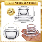 12 PCS Glass Taper Candle Holders Bulk Candlestick Holders Clear Short Tapered Candle Stick Holder Decor Set for Table Centerpiece Wedding Party Advent Christmas Home Decorations (12, Clear)