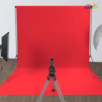 ISSUNTEX 6X9 ft Background Muslin Backdrop, Photo Studio, Collapsible High Density Screen for Video Photography and Television-Red