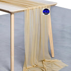MDS 20 Pack 10ft Chiffon Table Runner 29 x 120 Inches Sheer Wedding Runner Romantic Rustic Table Runner for Wedding Decorations, Birthday Parties, Bridal Shower Party Arch Decor - Champagne Gold