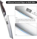 Bread Knife 8 inch, Japanese High Carbon Stainless Steel Serrated Bread Knife, Professional Bread Cutting Knife for Homemade Bread