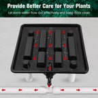 Ez-Pz Runoff Trays 15.5in Garden Flood and Drain Plant Base with PVC Legs and Drain Fitting, Elevated Plant Saucers for Use in Indoor Grow Tents, Greenhouses, and Outdoor Gardens