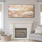 YJYart Canvas Wall Art Gold Living Room Decor Pink Canvas Art Room Decor for Teen Girls Home Decor Abstract Paintings for Bedroom Office Kitchen 24"x 48"