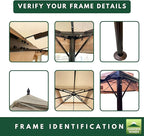 Garden Winds Reinforced Replacement Canopy Top Cover Compatible with The HWG-027C Erommy 12' x 12' Square Gazebo - Classic Sand, Riplock 350