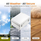 QILIPSU Waterproof Junction Box IP67 Outdoor Plastic Electrical Project Enclosure Weatherproof with Inner Door, Mounting Plate, Wall Brackets, Hinged Grey Cover 14.6"x10.6"x5.9" -D