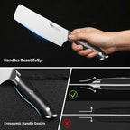 MAD SHARK Nakiri Knife 7 inch Chef Knives, Vegetable Kitchen Knife with High Carbon Stainless Steel Blade, Multipurpose Asian Knife for Chopping, Cutting and Slicing with Ergonomic Handle