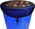 38.5 Inch Mesh Cover for Rain Barrel, Black Rain Barrels Net Cover, Water Collection Bucket Screen Covers to Keep Leaves Debris Out