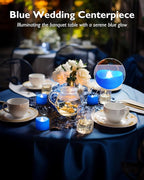 Homemory Blue Tea Lights Candles Battery Operated, 200+Hour Flameless Flickering Fake Electric LED Colored Tealights Candles for Wedding Table Decor, Theme Party, Aniversary, Proposal, 24-Pack