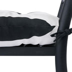 FUNHOME Outdoor Chair Cushions Set of 2,19 x19 Inch,Waterproof Tufted Patio Seat Cushions with Ties,Reversible,All Weather,Round Corner Wicker Chair Cushion for Outdoor Furniture(Black White)