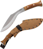Condor Tool & Knife K-tact Kukri Knife Desert | Gardening Machete | Micarta Handle | Kydex with Leather Belt Loop Sheath | Convex Grind | 6mm Thick | 10in Blade | 32.4oz