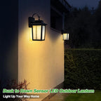 LED Dusk to Dawn Outdoor Lighting - 2 Packs Outdoor Wall Lights for House, 13W 3000K LED Outside Porch Lantern, Black Exterior Wall Sconce for Garage Doorway Garden, 100% Waterproof Anti-Rust