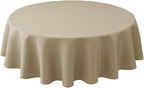 Biscaynebay Textured Fabric Round Tablecloths 60" for Round Tables diameters from 28" to 48", Natural Water Resistant Folding Table Covers Washable for Dining, Kitchen, Wedding, Parties etc