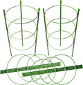 LEOBRO 4 PCS Plant Support Cages, Tomato Cages, Metal Garden Plant Support Ring, Plant Trellis, Plant Stakes for Tomato, Climbing Plant, Flower, Seedlings, 17.7" High, 7.1"/7.87"/8.66" Inner Diameter