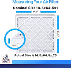 Filter King 14.5x64.5x1 Air Filter | 4-PACK | MERV 8 HVAC Pleated A/C Furnace Filters | MADE IN USA | Actual Size: 14.5 x 64.5 x .75"