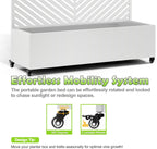 15.7"×70.9"×47.2" Metal Raised Garden Bed with Trellis and Wheels - Tall Trellis Planter Box for Climbing Plants, Vegetables & Vines - Outdoor Privacy Planters for Patio (White-Parallel)