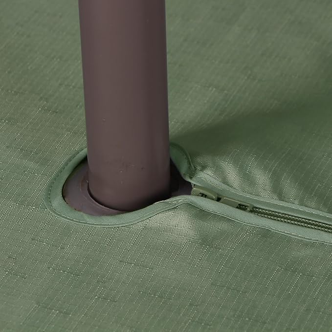 Outdoor Tablecloth Wrinkle-Free Stain Resistant Waterproof Polyester Fabric Table Cover with Zipper Umbrella Hole for Picnic/Party/Dinner/Patio Garden(60inch Round,Zippered,Sage Green)