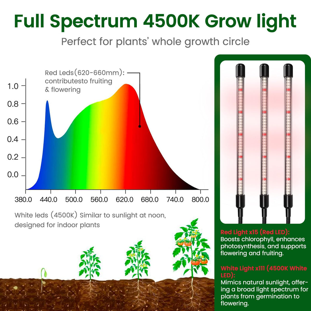 SOLIGT 60 Cell Seed Starter Tray Kit with Grow Light and Heat Mat