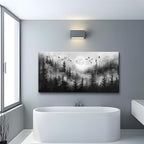Lapremoly Forest Tree Painting for Living Room Modern Landscape Wall Art Canvas Prints Black And White Pictures Home Decor Bedroom Bathroom Office Wall Decor Artwork Ready To Hang Home Decoration