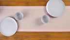 Solino Home Pink Table Runner 36 Inches - Cotton Linen Hemstitch Coffee Table Runner 14 x 36 Inch Ideal for Dresser Tables - Fall, Autumn, Halloween, Thanksgiving, Christmas