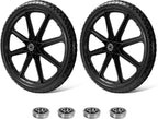 Parts Camp 20" Flat Free Tire Cart Wheels Replacement Rubbermaid Wheelbarrow Wheels Garden Cart Replacement Wheel With 5/8" 3/4" Bearing For Utility Carts/Lawn Cart/Wheelbarrow 2PACK